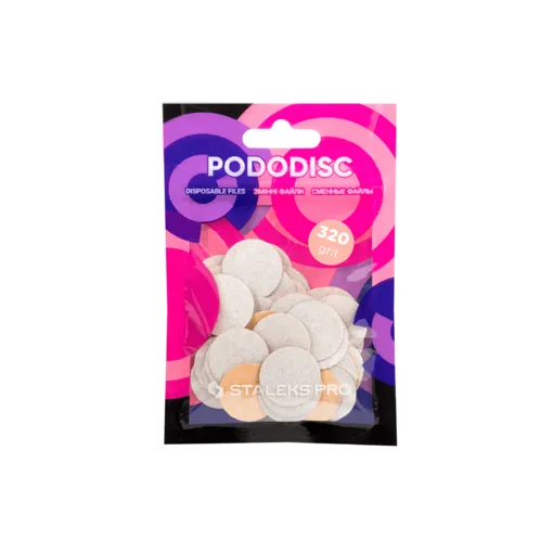 Змінні файли БІЛІ для педикюрного диска 320 грит EXPERT PODODISC &quot;M&quot; (50 шт) PDF-20-320w STALEKS PRO