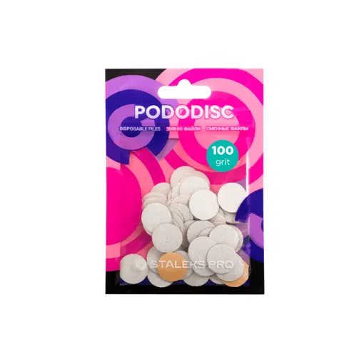 Змінні файли БІЛІ для педикюрного диска 100 грит EXPERT PODODISC &quot;S&quot; (50 шт) PDF-15-100w STALEKS PRO