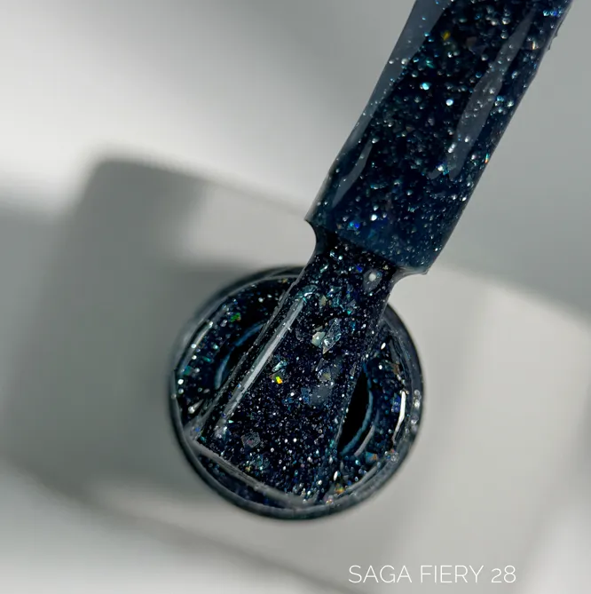 Гель-лак світловідбиваючий, 9 мл №28 Fiery Gel Polish SAGA Professional