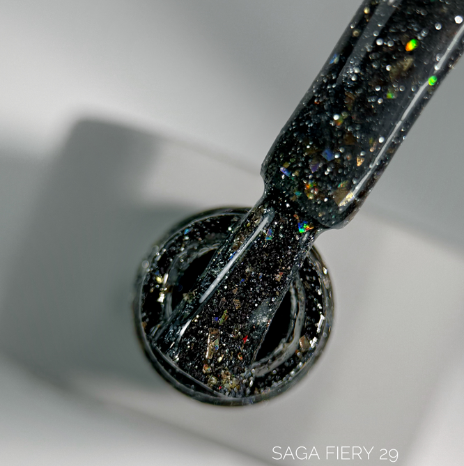 Гель-лак світловідбиваючий, 9 мл №29 Fiery Gel Polish SAGA Professional