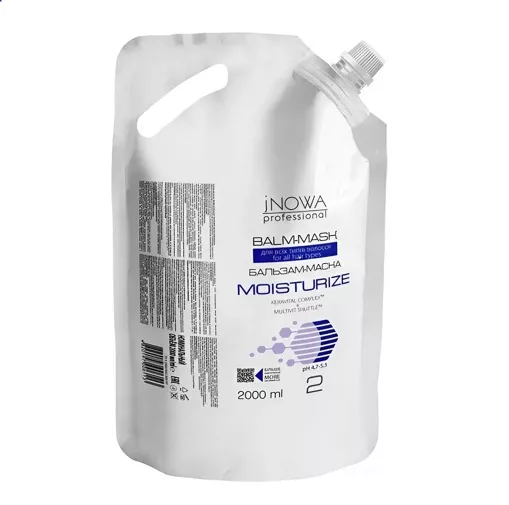 Бальзам-маска  для Зволоження волосся 2000мл Balm-Mask MOISTURIZE  JNOWA Professional 