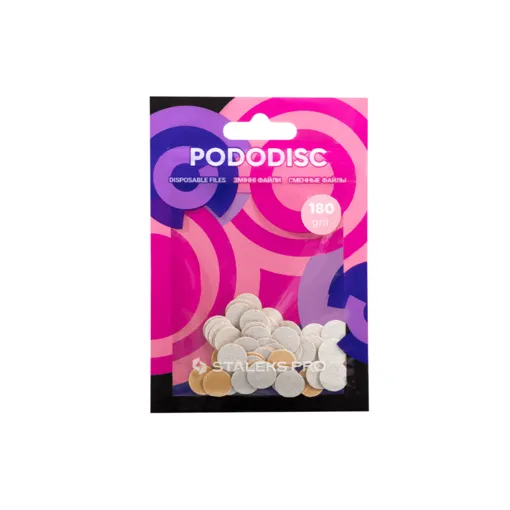 Змінні файли БІЛІ для педикюрного диска 180 грит EXPERT PODODISC &quot;XS&quot; (50 шт) PDF-10-180w STALEKS PRO
