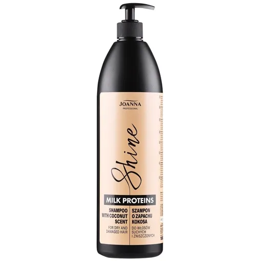 Шампунь для сухого та пошкодженого волосся з молочними протеїнами, 1000 мл Shampoo MILK PROTEINS Shine Joanna