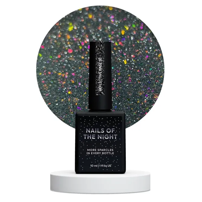 База камуфлююча, світловідбиваюча з шимером, 10 мл №01 Reflective Base NAILSOFTHENIGHT