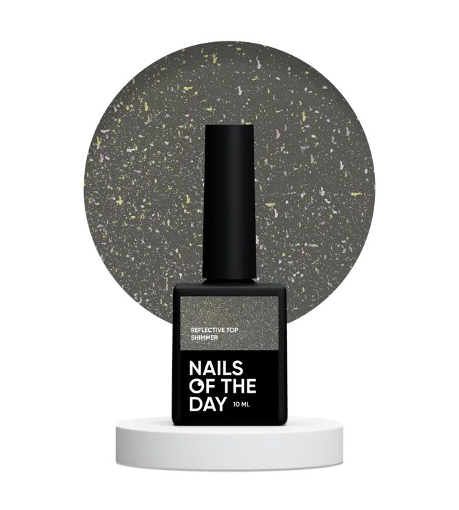 Топ світловідбиваючий з золотистим шимером, 10 мл Reflective top Shimmer NAILSOFTHENIGHT 