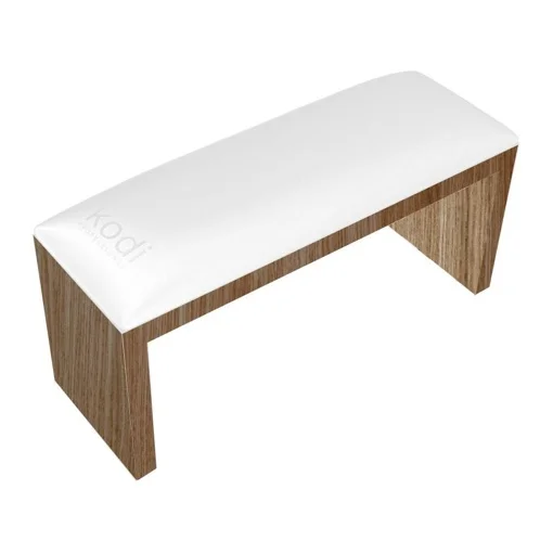 Підлокітник для манікюру на коричневих ніжках, колір: &quot;White&quot; KODI Professional