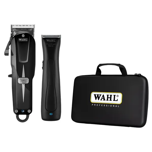 Набір машинок для стрижки в кейсі Cordless COMBO: Super Taper Cordless Black + Beret Stealth 08592-017 WAHL