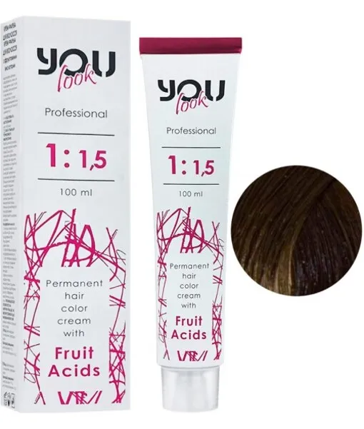 5/00 світлий шатен інтенсивний Крем-фарба стійка з фруктовими кислотами, 100 мл You look Professional