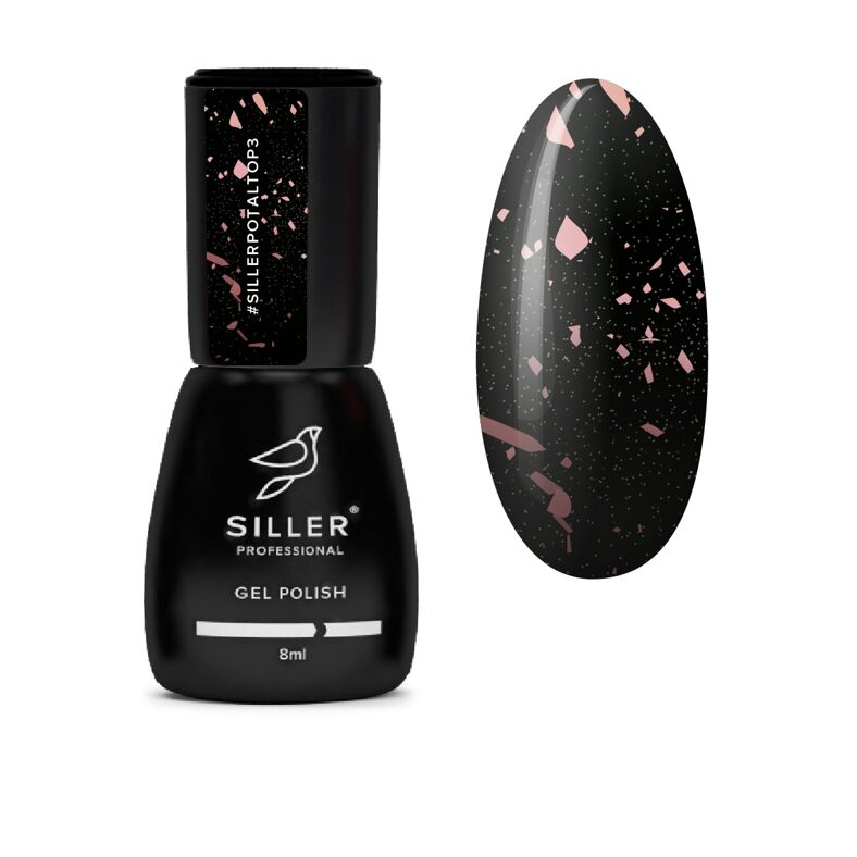 Топ з поталлю, 8 мл №03 Рожеве золото Potal Top SILLER Proffesional