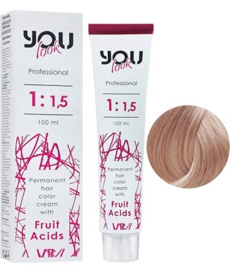 10/5 екстрасвітлий махагоновий блондин Крем-фарба стійка з фруктовими кислотами, 100 мл You look Professional