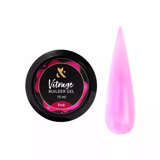 F.O.X Vitrage Builder Gel Вітражний будівельний гель 15мл Pink