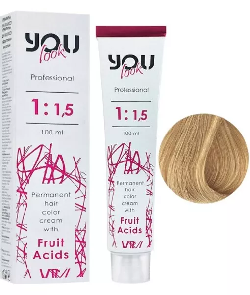 10/8 екстрасвітлий блондин бежевий Крем-фарба стійка з фруктовими кислотами, 100 мл You look Professional