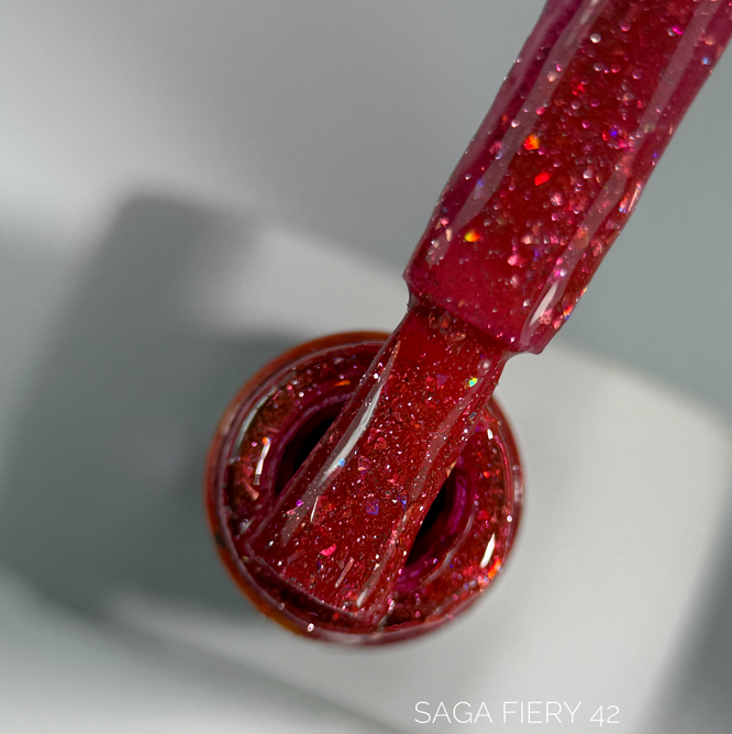 Гель-лак світловідбиваючий, 9 мл №42 Fiery Gel Polish SAGA Professional