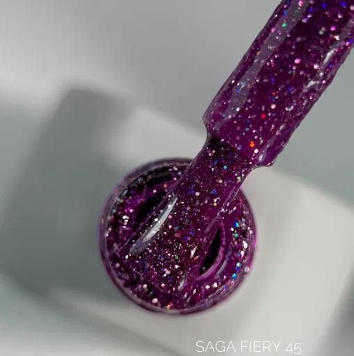 Гель-лак світловідбиваючий, 10 мл №45 Fiery Gel Polish SAGA Professional