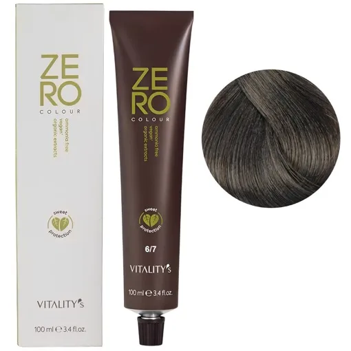 6/7 темний блондин перлинний Крем-фарба для волосся без аміаку, 100 мл ZERO VEGAN Vitality`s