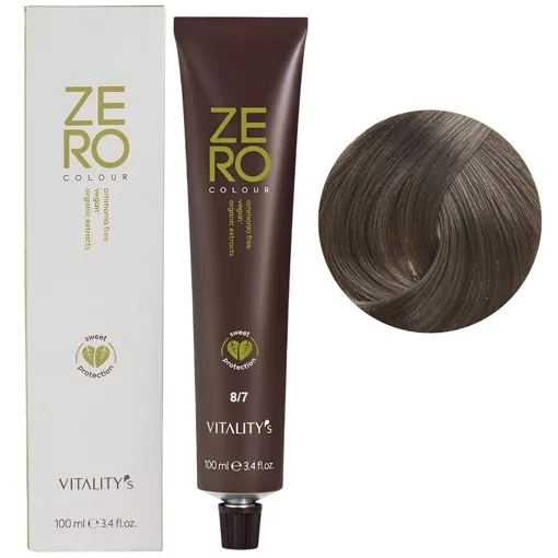 8/7 світлий блондин перлинний Крем-фарба для волосся без аміаку, 100 мл ZERO VEGAN Vitality`s