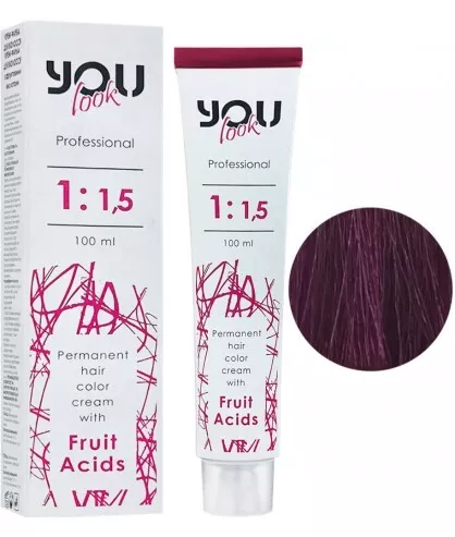 Фіолетовий коректор (Violet) Крем-фарба стійка з фруктовими кислотами, 100 мл You look Professional