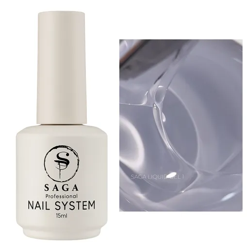 Гель рідкий для зміцнення нігтів, 15 мл №01 Liquid Gel SAGA Professional