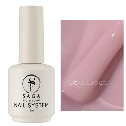 Гель рідкий для зміцнення нігтів, 15 мл №14 Liquid Gel SAGA Professional