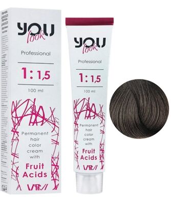 6/7 темний коричневий блондин Крем-фарба стійка з фруктовими кислотами, 100 мл You look Professional
