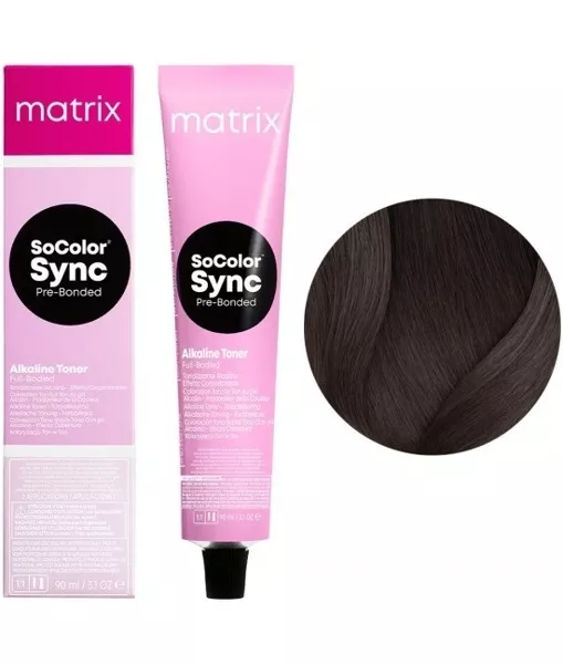 4P шатен перламутровий Тонер на лужній основі 90мл SoColor SYNC Pre-Bonded MATRIX