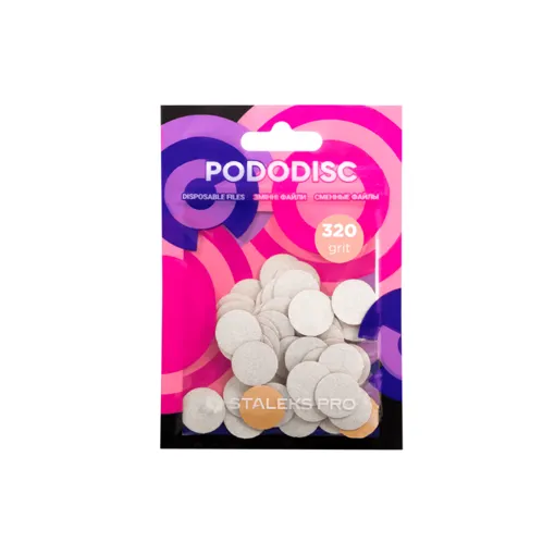 Змінні файли БІЛІ для педикюрного диска 320 грит EXPERT PODODISC &quot;S&quot; (50 шт) PDF-15-320w STALEKS PRO