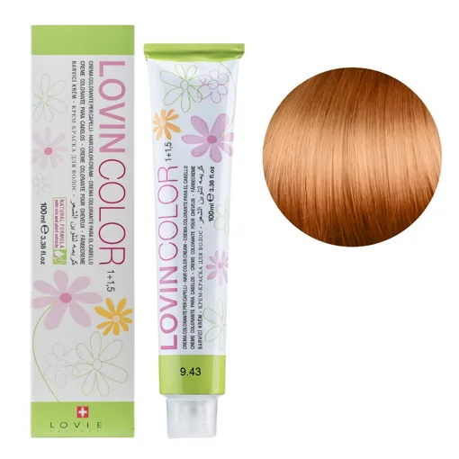 9/43 Стійка крем-фарба для волосся, 100мл  Hair color cream Lovin Color LOVIEN Essential