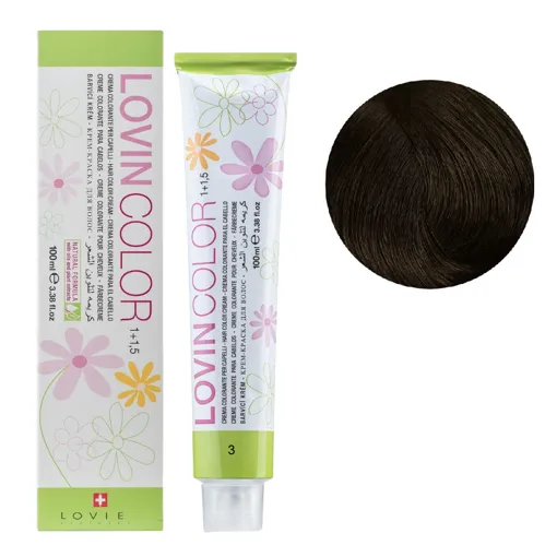 3 Стійка крем-фарба для волосся, 100мл  Hair color cream Lovin Color LOVIEN Essential