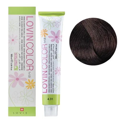 4/31 Стійка крем-фарба для волосся, 100мл  Hair color cream Lovin Color LOVIEN Essential