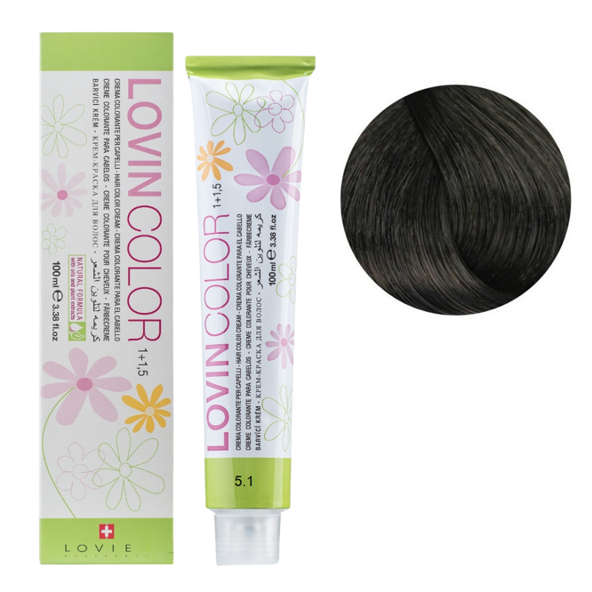 5/1 Стійка крем-фарба для волосся, 100мл  Hair color cream Lovin Color LOVIEN Essential
