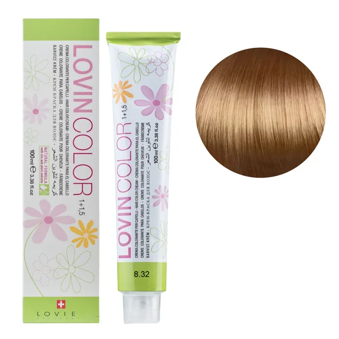 8/32 Стійка крем-фарба для волосся, 100мл  Hair color cream Lovin Color LOVIEN Essential