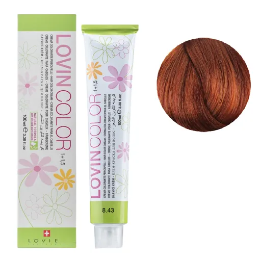 8/43 Стійка крем-фарба для волосся, 100мл  Hair color cream Lovin Color LOVIEN Essential