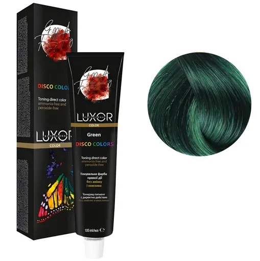 Зелений (Green) Тонувальний фарбник прямої дії, 100 мл DISCO COLORS LUXOR Professional