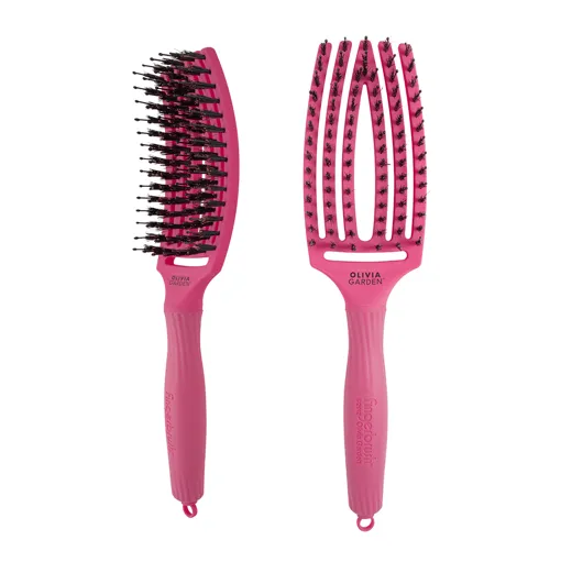 Щітка для волосся комбінована нейлон з щетиною FINGERBRUSH  ICONIC BOAR&amp;NYLON Колір: Hot Pink &quot;M&quot; ID1200 Olivia Garden 