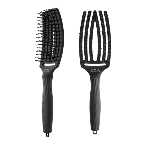Щітка для волосся з нейлоновою щетиною FINGERBRUSH CARE ICONIC Double blister Колір: Black &quot;M&quot;  ID1733 Olivia Garden