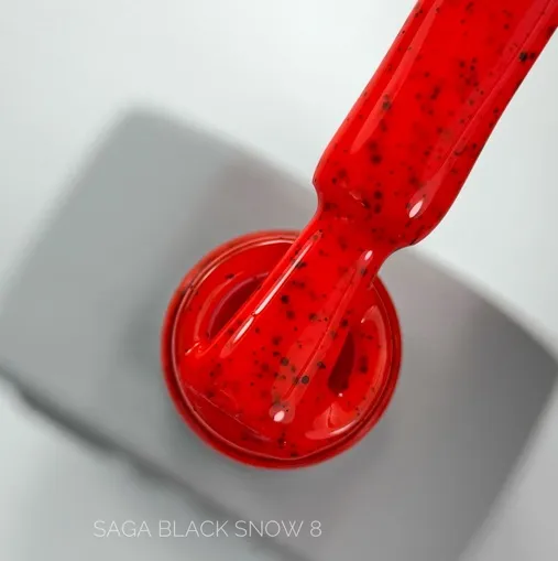 Гель-лаки з чорною крихтою, 9 мл №08 Snow Black Gel Polish SAGA Professional