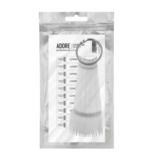 ADORE Tips Set Gel Polish Брендовані тіпси, прозорі 20шт