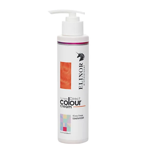 Тонувальний крем для волосся прямої дії (колір: ПОМАРАНЧЕВИЙ/Crazy Orange), 200 мл Direct Colour Cream ELINOR Professional