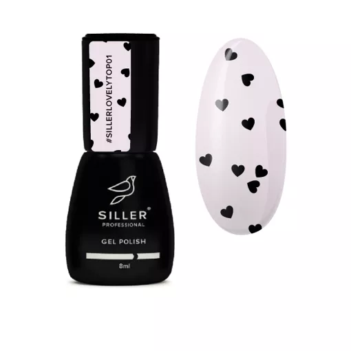 Топ з сердечками, 8 мл №001 Чорні Lovely Top SILLER Proffesional