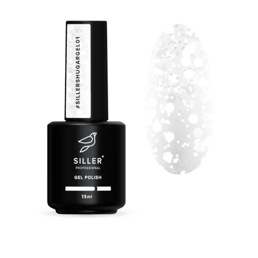 Гель-лак мармеладний, 15 мл №01 Білий Sugar Gel Polish SILLER Professional