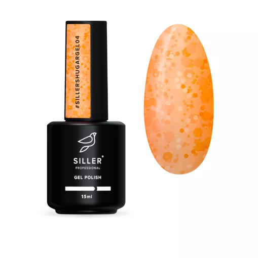 Гель-лак мармеладний, 15 мл №04 Помаранчовий Sugar Gel Polish SILLER Professional