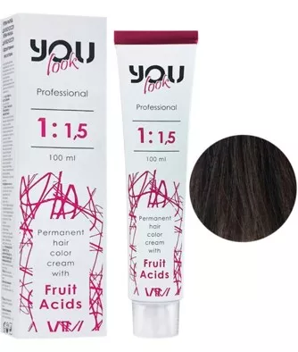 7/1 блондин попелястий Крем-фарба стійка з фруктовими кислотами, 100 мл You look Professional