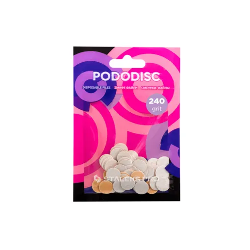 Змінні файли БІЛІ для педикюрного диска 240 грит EXPERT PODODISC &quot;XS&quot; (50 шт) PDF-10-240w STALEKS PRO