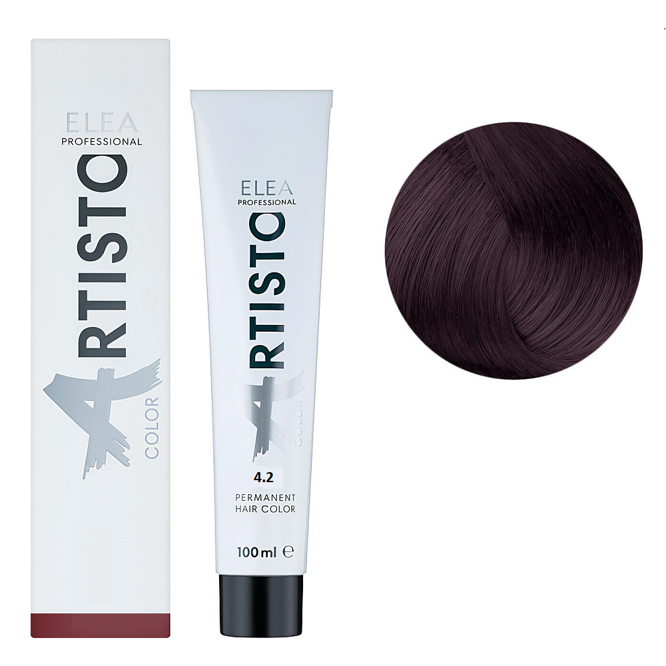 4/2 Стійка крем-фарба для волосся, 100 мл Permanent Hair Color ARTISTO ELEA Professional
