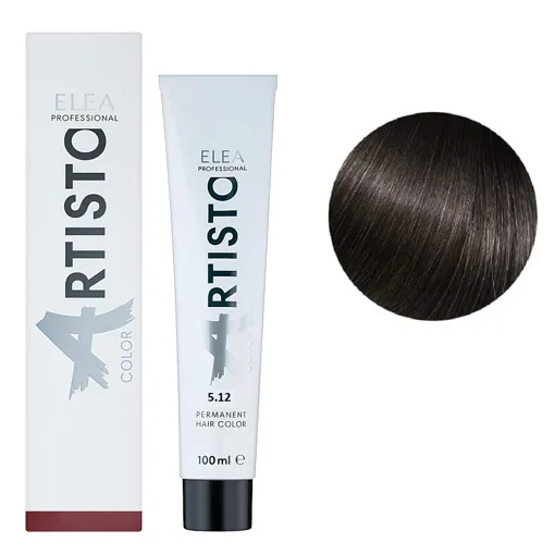 5/12 Стійка крем-фарба для волосся, 100 мл Permanent Hair Color ARTISTO ELEA Professional