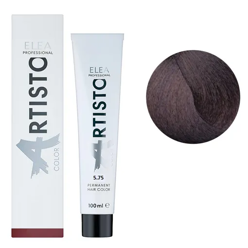 5/75 Стійка крем-фарба для волосся, 100 мл Permanent Hair Color ARTISTO ELEA Professional