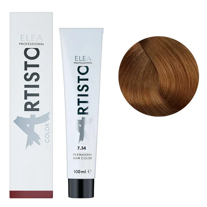7/34 Стійка крем-фарба для волосся, 100 мл Permanent Hair Color ARTISTO ELEA Professional