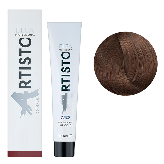 7/420 Стійка крем-фарба для волосся, 100 мл Permanent Hair Color ARTISTO ELEA Professional