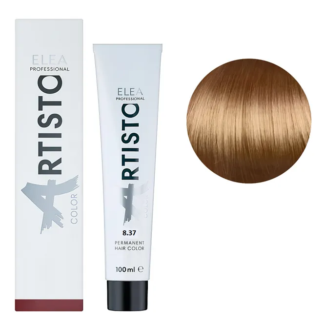 8/37 Стійка крем-фарба для волосся, 100 мл Permanent Hair Color ARTISTO ELEA Professional