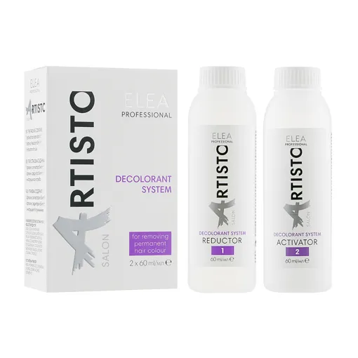 Система для усунення фарби з волосся, 120 мл (2*60 мл) Decolorant System Salon ARTISTO ELEA Professional